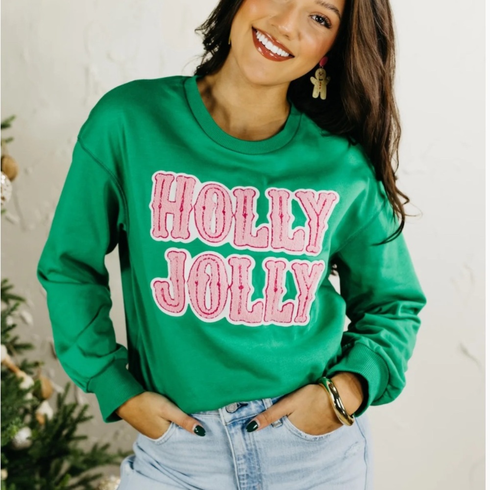 'Holly Jolly' Patch Sweatshirt